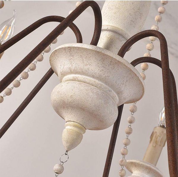 Antique Metal Wood Pendant Light